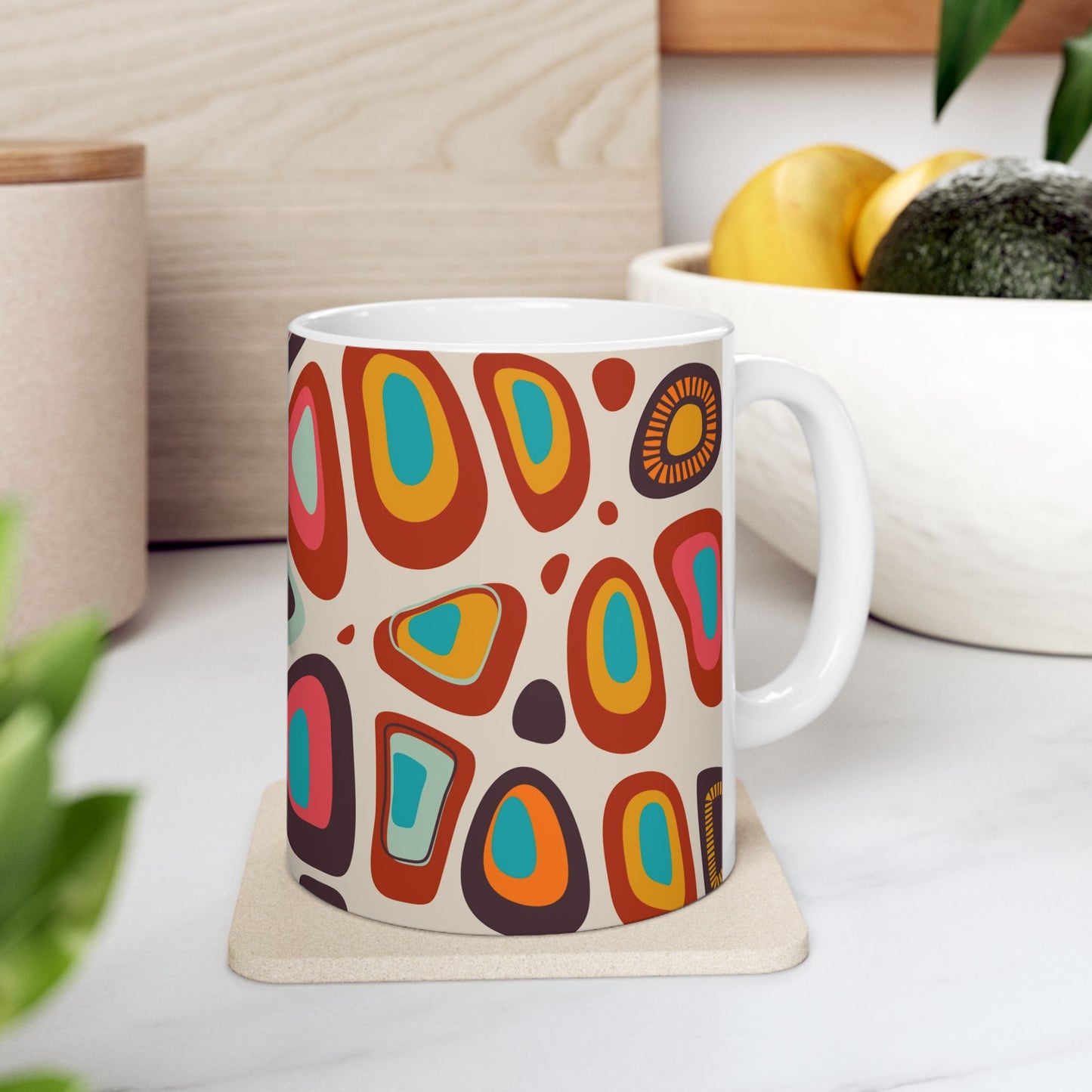 Retro 70s Mug, Groovy Vintage Inspired Coffee Mug, Boho Hippie Aesthetic, Funky Gift, 11oz and 15oz Mug