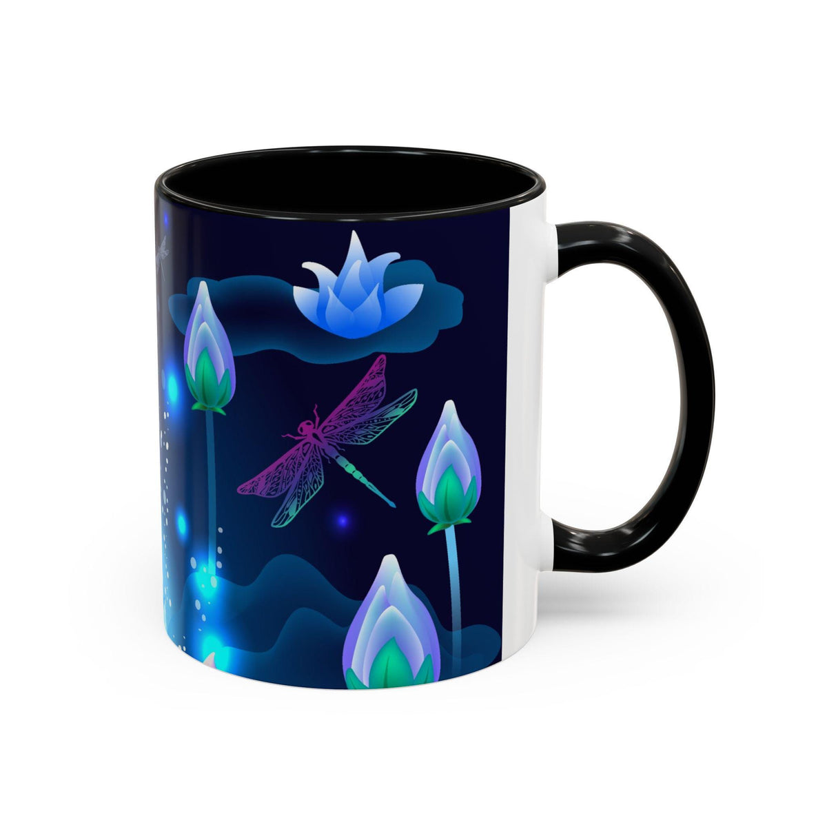 Mystical Floral Dragonfly Coffee Mug | Enchanted Drinkware for Nature Lovers, Gifts for Her, Relaxing Tea Time, Birthday, Mother's Day