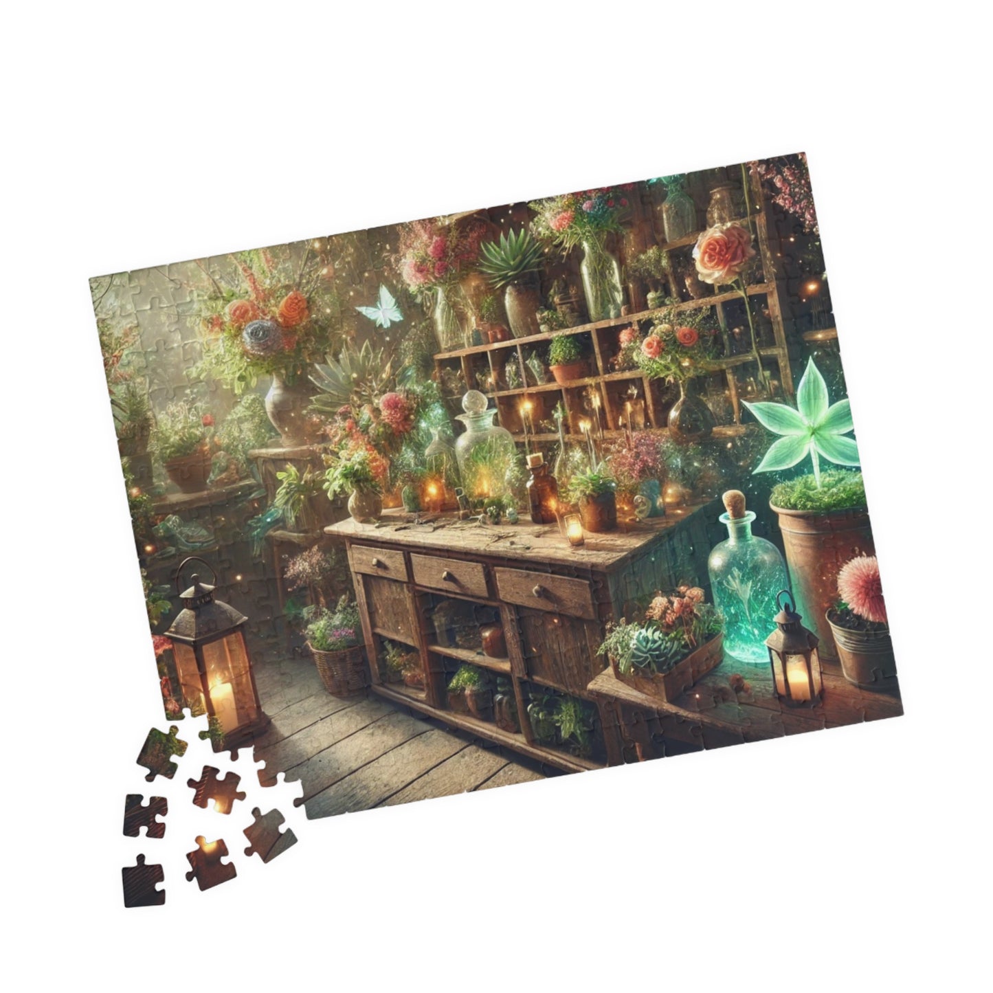 The Magical Flower Shop Puzzle (110, 252, 520, 1014-piece), Magical flower puzzle for adults, gifts for her