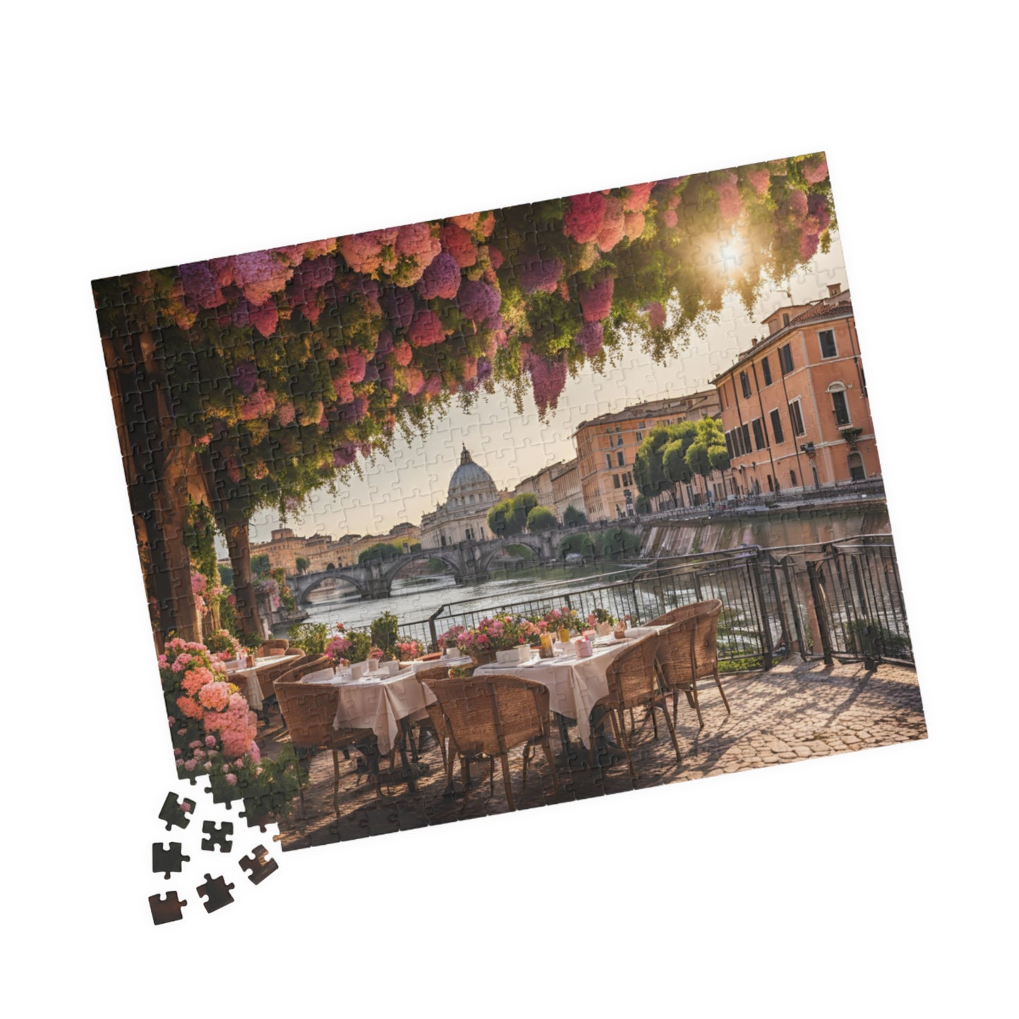 Charming Italian Restaurant Puzzle - 110, 252, 520, 1014-piece, Relaxing gift, Family fun, Perfect for puzzle lovers, Cozy
