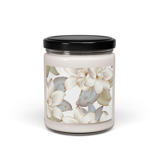 Floral Scented Soy Candle - Relaxing Aromatherapy, Home Décor Gift, Eco-Friendly Candle, Spa Experience, Floral Design