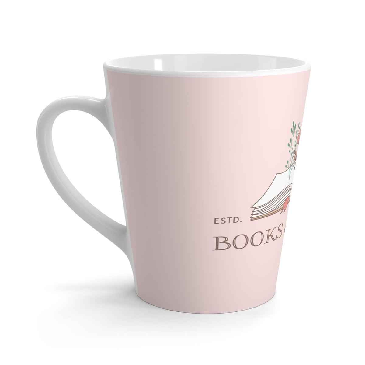 Charming Latte Mug for Book Lovers, Floral Coffee Cup, Perfect Gift for Readers, Cozy Decor, Tea Drinkware, Home & Office