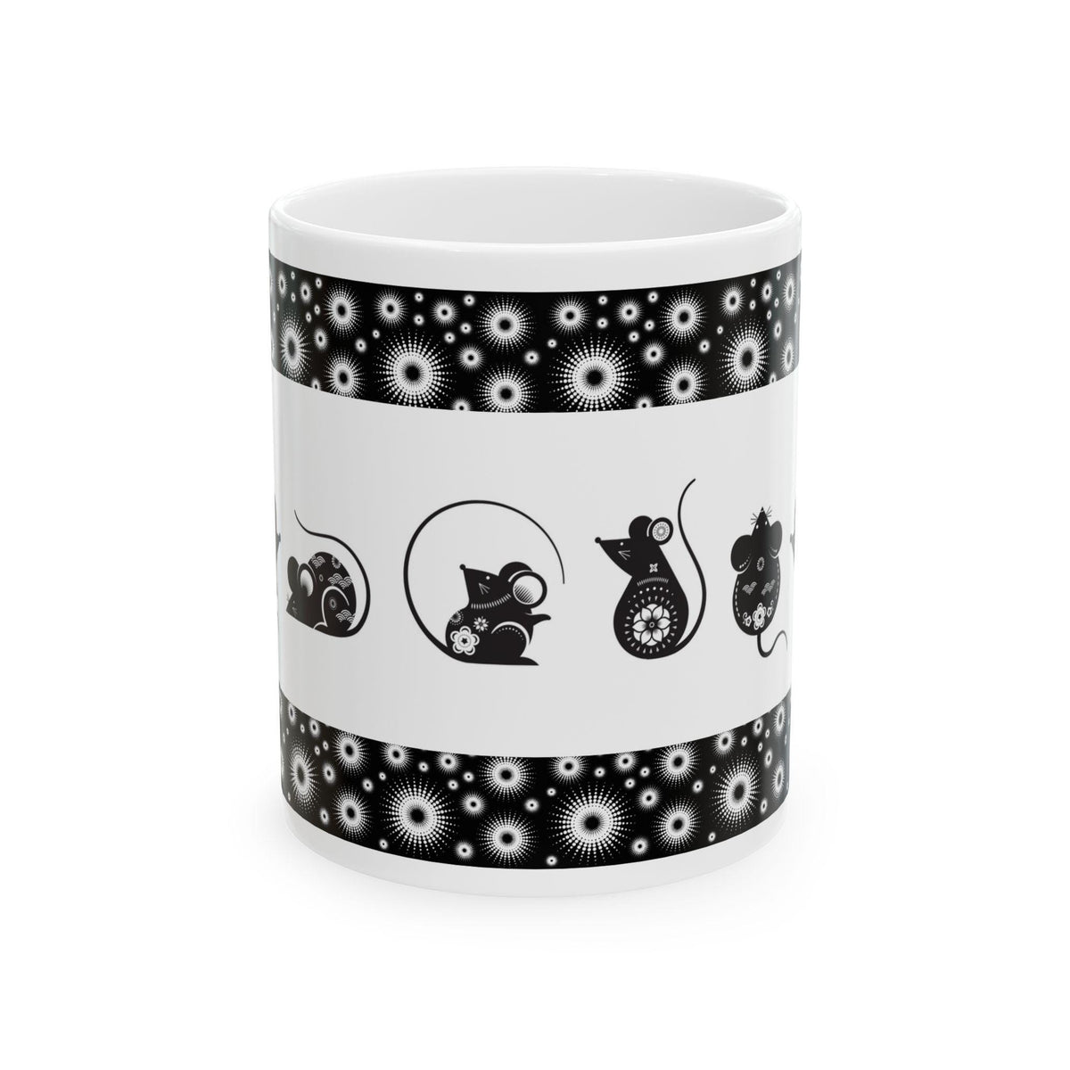 Whimsical Mouse Moments Ceramic Mug, Gift for Animal and Mouse Lovers, Perfect for Birthdays, 11oz and 15 oz Mugs