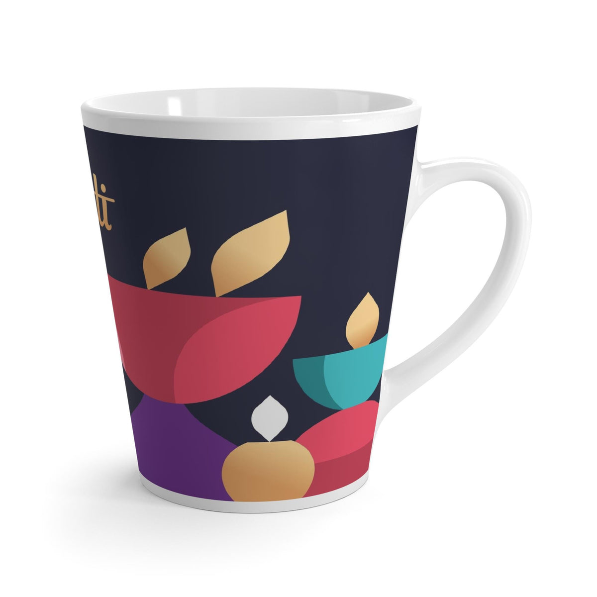 Happy Diwali Latte Mug, Festive Coffee Cup with Colorful Design, Perfect Gift for Diwali Celebrations & Festivals of Light, 12oz