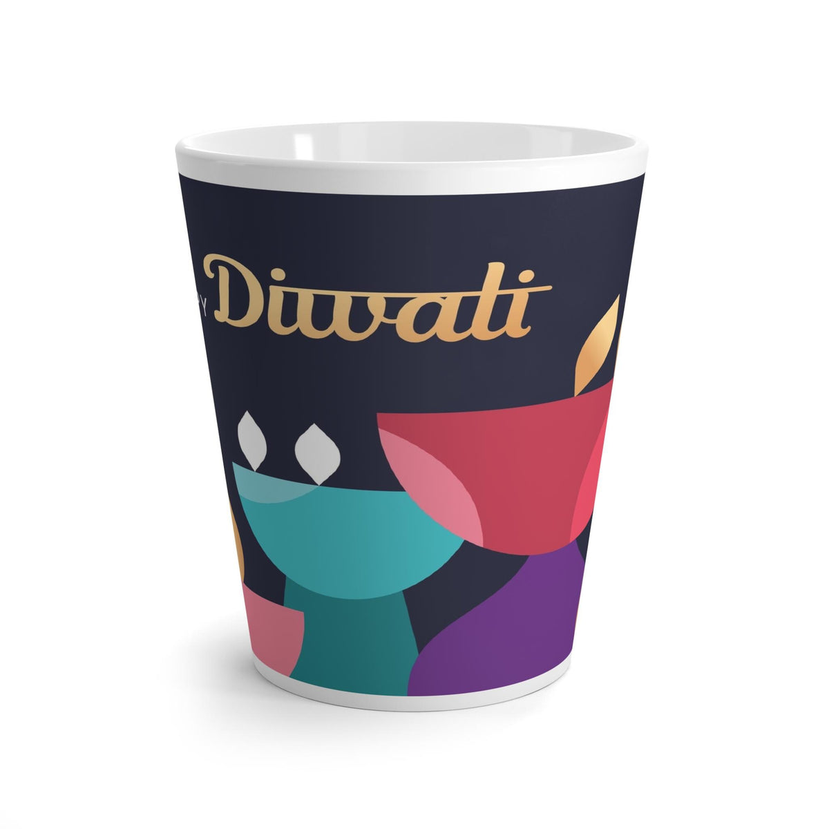 Happy Diwali Latte Mug, Festive Coffee Cup with Colorful Design, Perfect Gift for Diwali Celebrations & Festivals of Light, 12oz