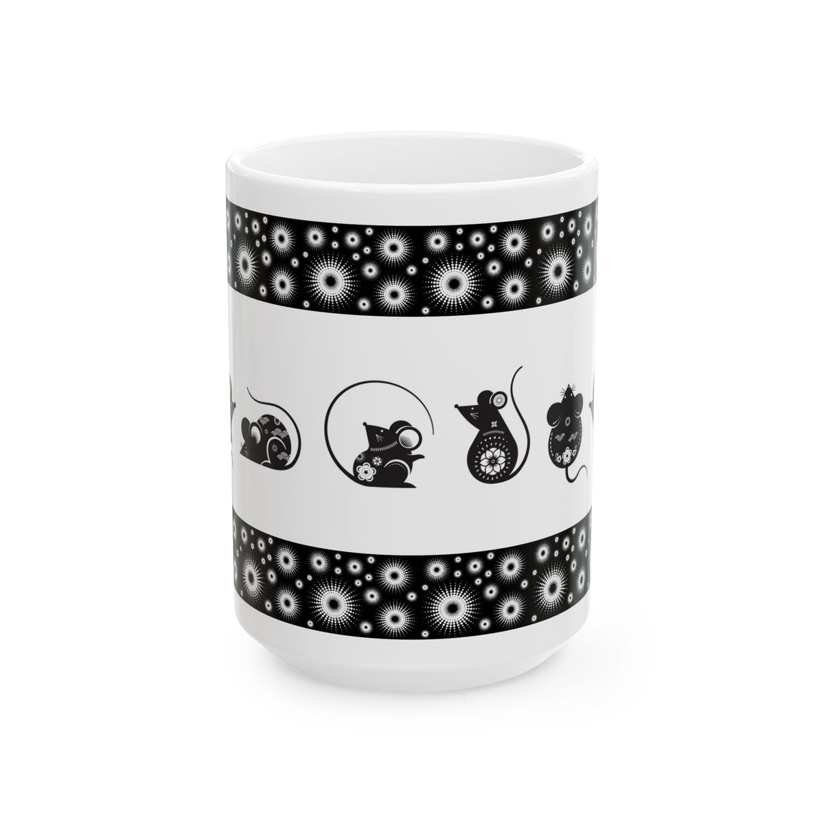 Whimsical Mouse Moments Ceramic Mug, Gift for Animal and Mouse Lovers, Perfect for Birthdays, 11oz and 15 oz Mugs