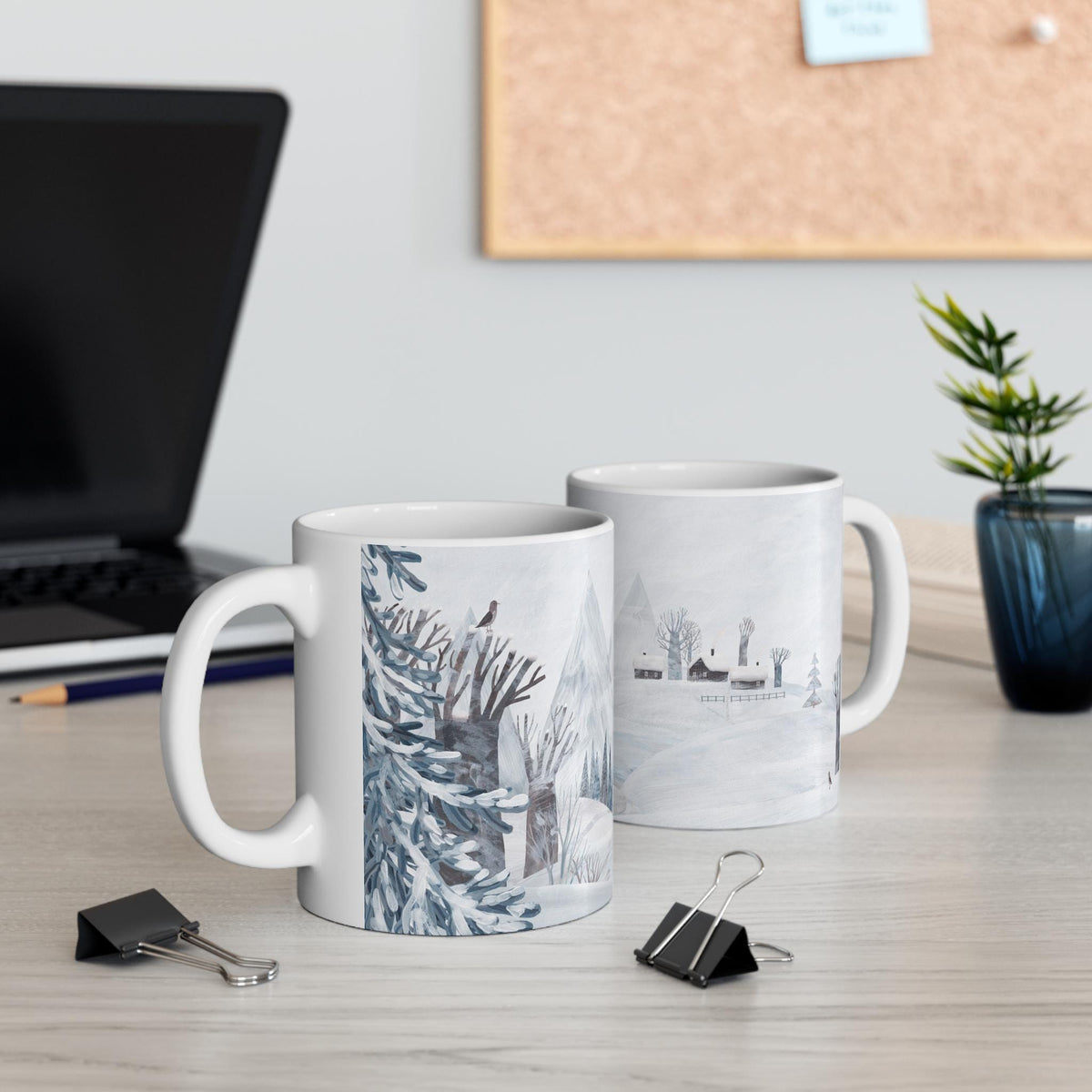 Winter Wonderland Mug, Cozy Coffee Cup, Scenic Nature Drinkware, Holiday Gift, Winter Decor, Snowy Mountains