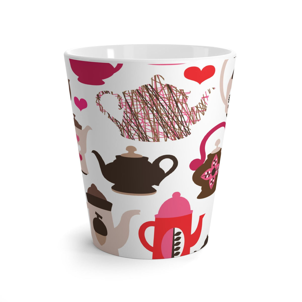 Whimsical Teapot Latte Mug - Perfect for Tea Lovers, Cozy Evenings, Gift for Friends, Mother's Day, Kitchen Decor, 12oz mug