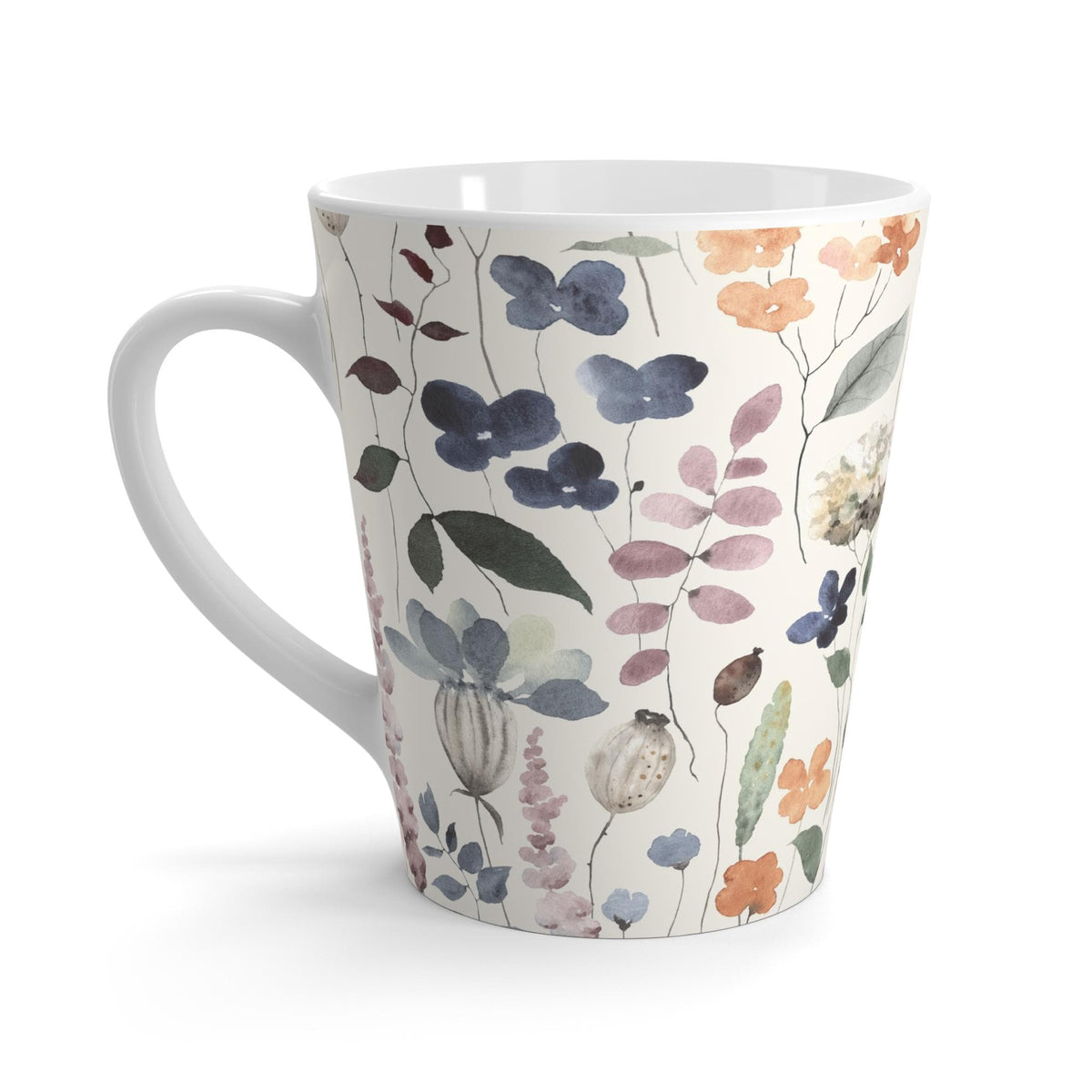 Floral Latte Mug - Elegant Coffee Cup, Gift for Her, Spring Decor, Tea Lover's Essential, Housewarming Gift