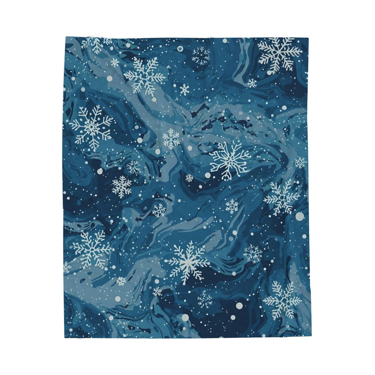 Winter Snowflake Velveteen Plush Blanket | Soft Winter Blanket Gift for Her | Elegant Snowflake Decor | Warm Plush Fleece