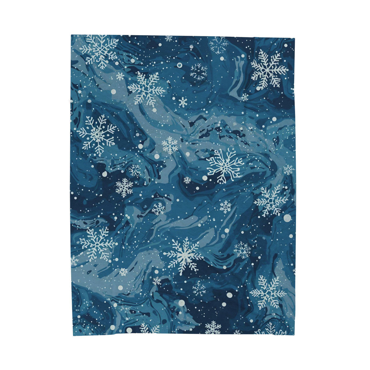 Winter Snowflake Velveteen Plush Blanket | Soft Winter Blanket Gift for Her | Elegant Snowflake Decor | Warm Plush Fleece