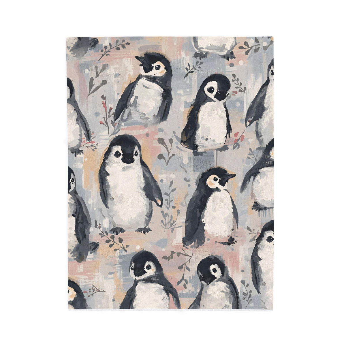 Whimsical Penguin Velveteen Plush Blanket | Adorable Winter Throw | Cozy Soft Blanket Gift | Cute Penguin Decor | Warm Plush Fleece Blanket