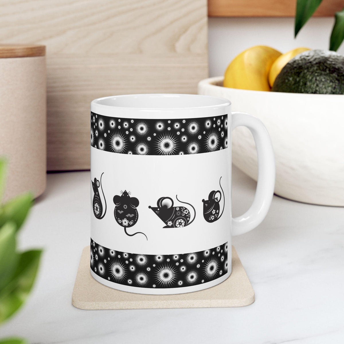 Whimsical Mouse Moments Ceramic Mug, Gift for Animal and Mouse Lovers, Perfect for Birthdays, 11oz and 15 oz Mugs