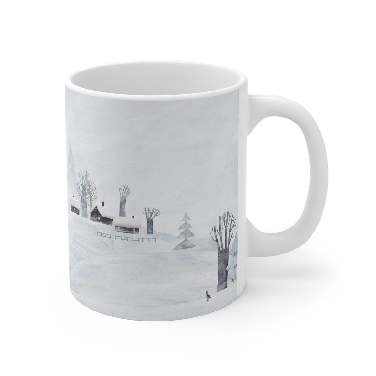 Winter Wonderland Mug, Cozy Coffee Cup, Scenic Nature Drinkware, Holiday Gift, Winter Decor, Snowy Mountains