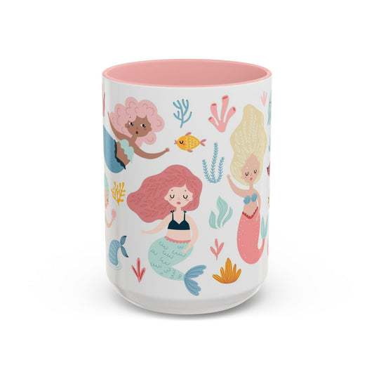 Mermaid Accent Coffee Mug - Whimsical Sea Creatures, Perfect Gift for Ocean Lovers, Cute Kitchen Decor, Tea or Coffee Mug