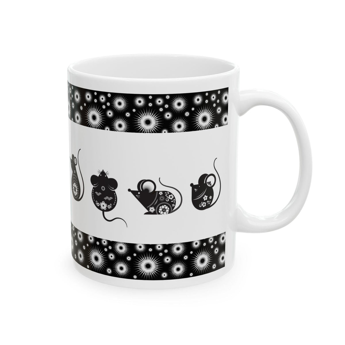 Whimsical Mouse Moments Ceramic Mug, Gift for Animal and Mouse Lovers, Perfect for Birthdays, 11oz and 15 oz Mugs