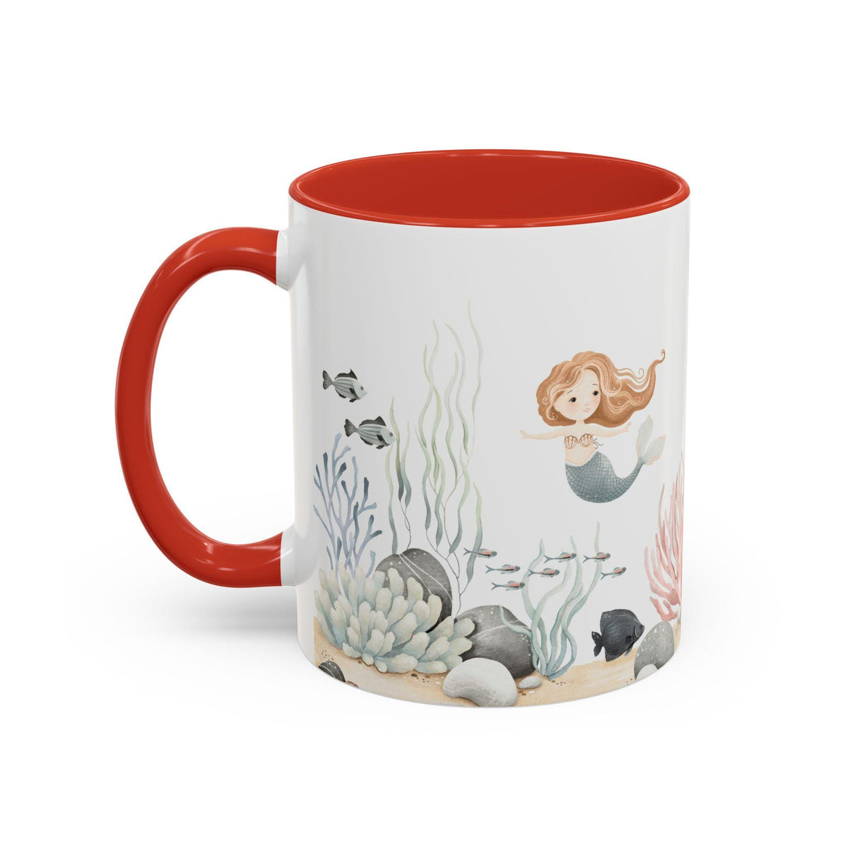 Mermaid-Themed Accent Coffee Mug, Ocean Decor, Underwater Fantasy Gift, Sea Creature Lover, Unique Kitchenware, Beach House Mug