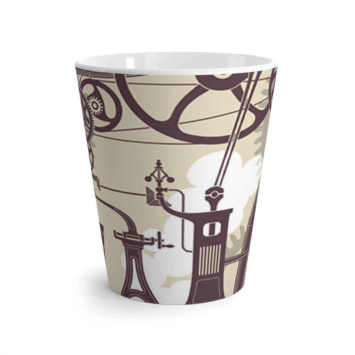 Steampunk Latte Mug - Vintage Industrial Design, Coffee Lover Gift, Unique Cup for Home, Office, Birthday, and Holidays