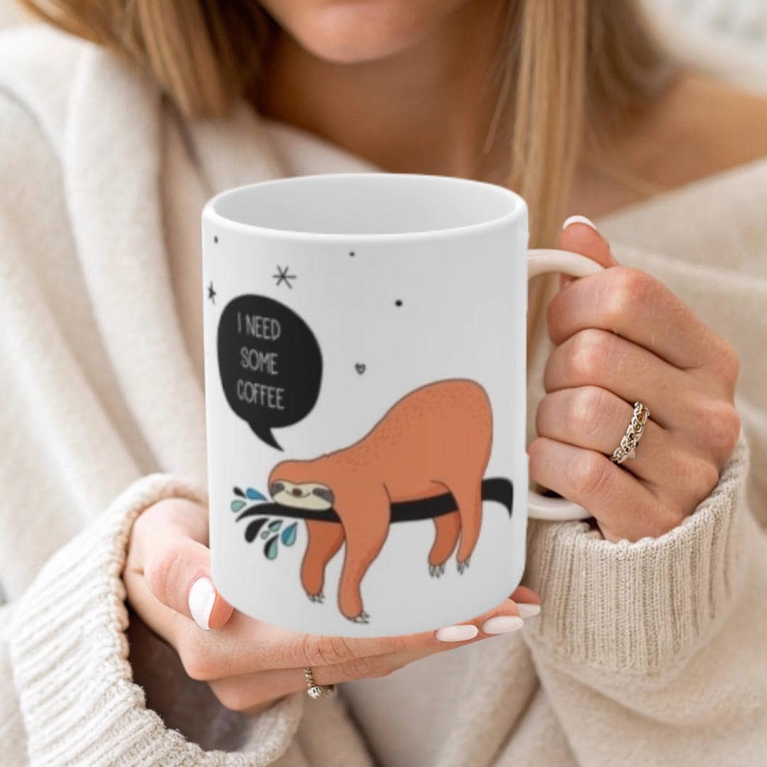Charming Sloth Mug - Perfect Gift for Coffee Lovers, Cute Animal Gift, Unique Gift for Sloth Lovers. 11oz and 15 oz mugs