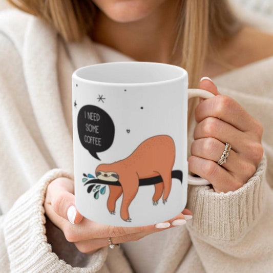 Charming Sloth Mug - Perfect Gift for Coffee Lovers, Cute Animal Gift, Unique Gift for Sloth Lovers. 11oz and 15 oz mugs