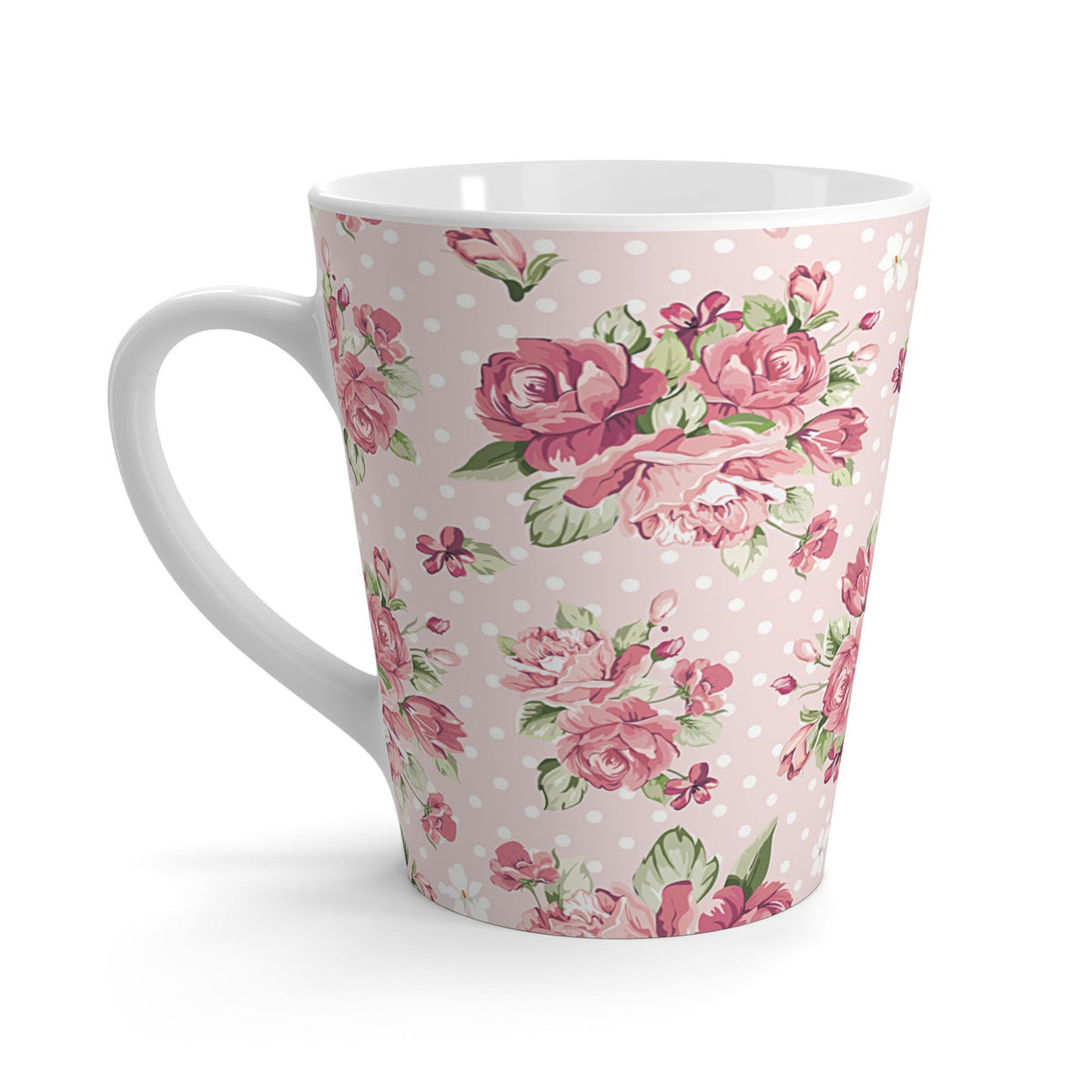 Blush Bloom Latte Mug - Pink Floral Coffee Cup, Cozy Sips, Stylish Moments, 12 oz Mug, Gift for Her